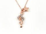 Zirconia Note Pendant Echoing Rose Gold