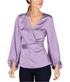 I.N.C Womens Blouson Sleeve Wrap Blouse