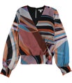bar III Womens Smocked Pullover Blouse