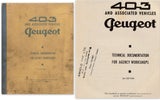 Rare - Peugeot 403 Factory Workshop Manual