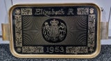 Large Royal Queen Elizabeth Coronation Metal Serving Tray 1953