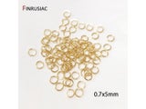 50-100 Pcs/bag 18K Real Gold Plated Jump Rings For DIY Jewelry Making