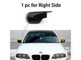 Carbon Fiber Pattern Black Side Mirror Cover Caps Replacement For BMW E46 316i