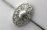 *$2.00 SALE* 4 SILVER FLAT OVAL BEADS - COMBINE SHIPPING
