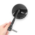 Missie Black Round Bar End Mirrors for BMW Models with M12 Threaded Handlebar