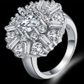 FLASH SALE! Stunning 925 Silver SIMULATED DIAMOND Starburst Ring S9
