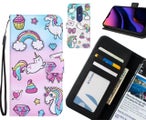 Alcatel 1x case 3 card leather wallet case printed ID