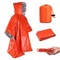 Survival PONCHO: Reusable Emergency Thermal PONCHO (Waterproof) + Bag