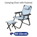 Camping Chair Foldable Chair With Footrest (Blue)