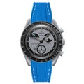 Textured Curved End Silicone Watch Band for Omega x Swatch MoonSwatch Mission...