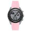 Textured Curved End Silicone Watch Band for Omega x Swatch MoonSwatch Mission...