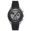 Textured Curved End Silicone Watch Band for Omega x Swatch MoonSwatch Mission...