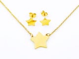 Classic Gold-Plated Earrings with Necklace Set