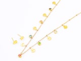 Gold-Plated Zircon Earrings and Necklace Set