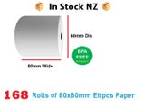 Thermal Paper Eftpos Roll White, 80mm x 80mm, 168 X Rolls NZ Stock Sale Sale
