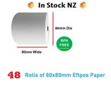 Thermal Paper Eftpos Roll White, 80mm x 80mm, 48 X Rolls NZ Stock Deal