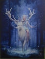 Stag and fairy canvas print