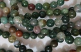 A STRAND of NATURAL INDIAN AGATE GEMSTONE BEADS 6mm