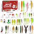 Fishing Advent Calendar with Fishing Lures Set for Fisher Men Teen Boys Red