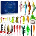 Fishing Advent Calendarwith Fishing Lures Set for Fisher Men Teen Boys Blue