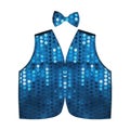 Mens SEQUIN VEST Dance Costume Party Coat Disco Accessory Sparkle Waistcoat