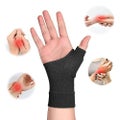 Therapy Gloves Gel Filled Thumb Hand Wrist Support Arthritis Compression Glove