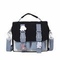 Casual Fashion Shoulder Bag With Cute Accessories Pins Kawaii Tote Bag School