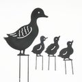 4pcs Iron Ducks Metal Animal Silhouette Lawn Stake Garden Stakes Yard Decorati