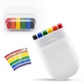 Rainbow Pride Flag Face Paint - Gay Pride Rainbow Stripe Fan Brush Stick, Face A