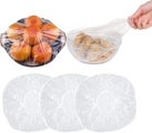 100pcs Fresh Keeping Bowl Covers, Plastic Food Covers With Elastic For Outside,