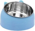 Pet Bowl Kitten Cat Bowl Oblique Mouth Stainless Steel - Food Feeder Water Bowl