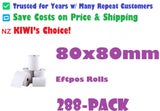 Thermal Paper Eftpos Roll White, 80mm x 80mm 80x80mm Sale Sale 288-Pack