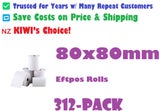 Thermal Paper Eftpos Roll White, 80mm x 80mm 80x80mm Sale Sale 312-Pack