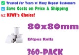 Thermal Paper Eftpos Roll White, 80mm x 80mm 80x80mm Sale Sale 360-Pack