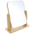 Home Tabletop Mirror Bathroom Bedroom Swivel Makeup Mirror With Wood Stand