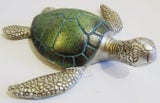 Turtle, jade and silver coloured finish, can be wall hung or free standing.