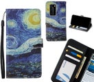 Huawei P40 Pro case leather wallet case van gogh painting