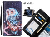 Alcatel 5v case 3 card leather wallet case printed ID