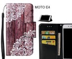 MOTO E4 Case wallet fine leather case printed