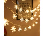 LED light string snowflake Christmas tree light flashing 10M 80LED Batery Power