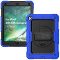 iPad 5th/6th Gen/Air 2/Pro 9.7 inch Hand Strap Stand Case-Blue Black