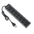 Usb Splitter 7 Ports LED Power On/off Switch For PC Laptop # 4 2 - BLACK