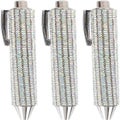 3 Sparkling Crystal Diamond Pens silver Metal Ballpoint Pens With 0.7mm Blac