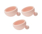 3pcs Makeup Brush Cleaner Mat,Silicone Make Up Cleaning Brush Scrubber bowl Port