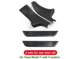 For Tesla Model Y Rear Door Sill Guards Panel Inner Protector Cover Anti-Kick