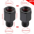 2PCS Mirror Adapter M8 M10 10mm 8mm Universal Black Motorcycle Motorbike