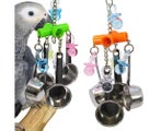 Bird Swing Parrot Cockatiel Cage Spoon Hanging Climbing Bite Chewing Pet To