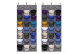 2Pcs Baseball Hat Rack 24 Pocket For Wall Or Over The Door Cap Organizer-Dark Gr