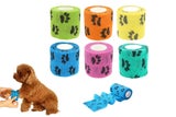 6 Rolls Self Adhesive Bandage for Pet Non Woven Dog Bandages Elastic Pet Wounds