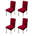 4Pcs Stretch Chair Slipcover Chair Covers Furniture Protector -Red
